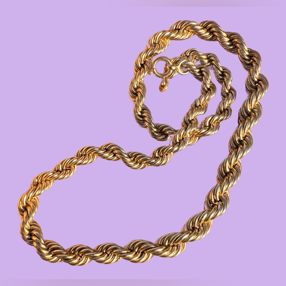 🍒 VINTAGE - 14k 16” Graduated Rope Chain - Picture 2 of 5